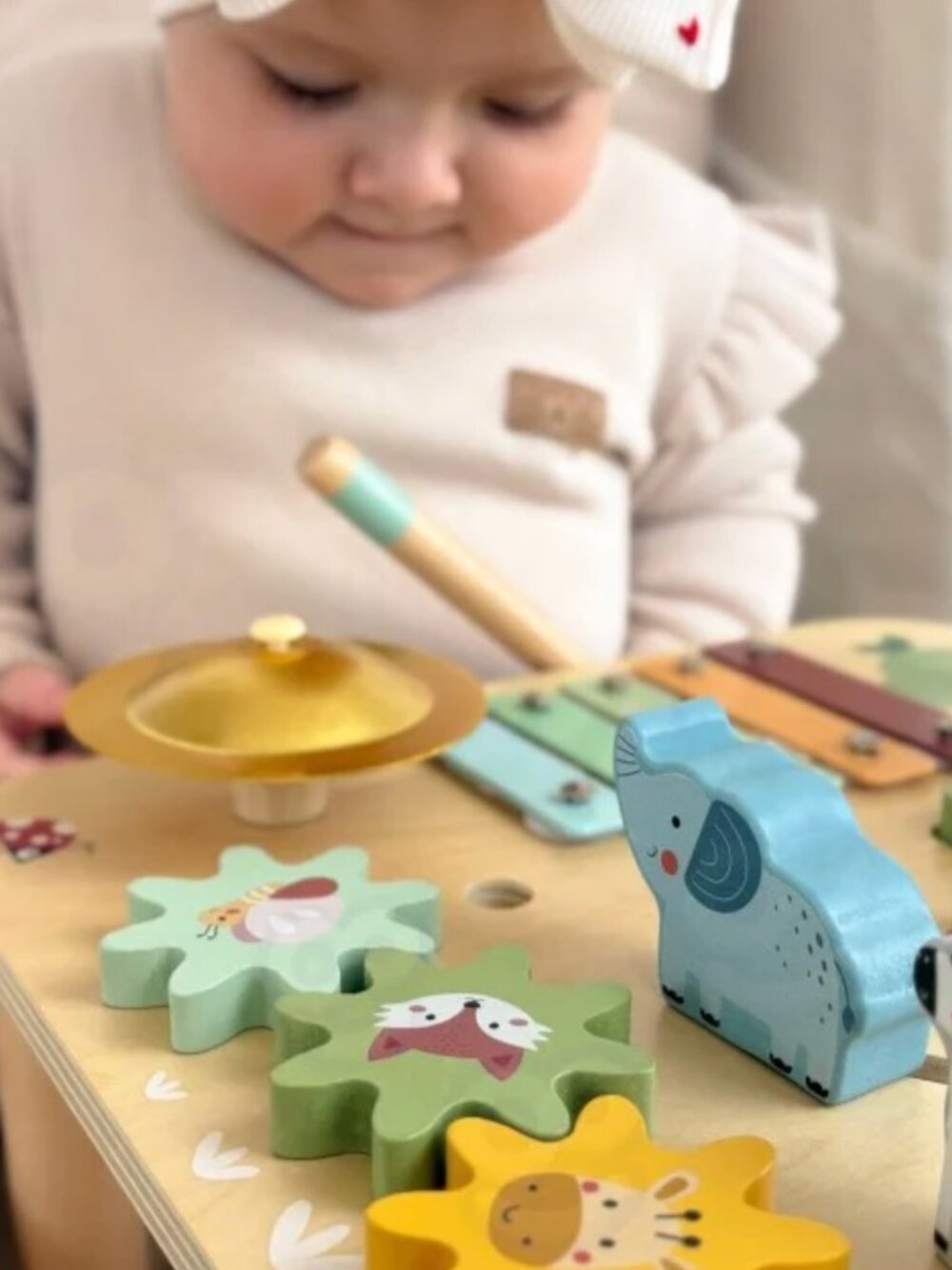 Montessori Wooden Activity Table Baby Learning Toy Busy Board New - Picture 3 of 16